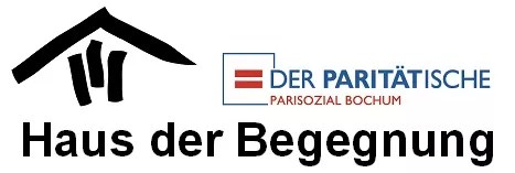 Hier ist das Logo vom Haus der Begegnung. Es gehört zur Paritätischen Bochum und wird für Kunstworkshops genutzt.